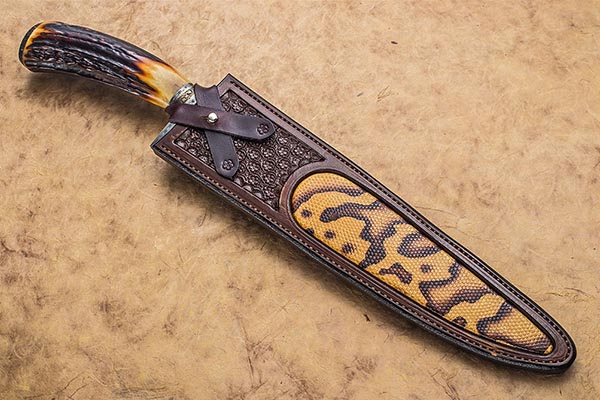 detail view of custom knife by Kevin Casey